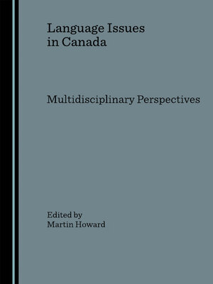 cover image of Language Issues in Canada: Multidisciplinary Perspectives